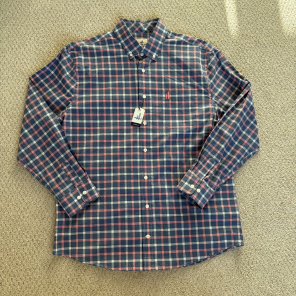 Johnnie-O Oscar Hangin Out button down shirt blue Large